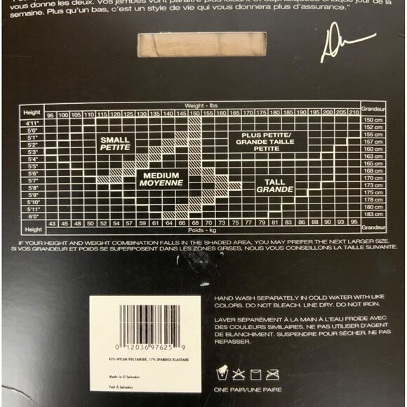 Donna Karan Signature Sheer Satin Pantyhose Size Small Buff Beige Ultimate Toner - Picture 3 of 3